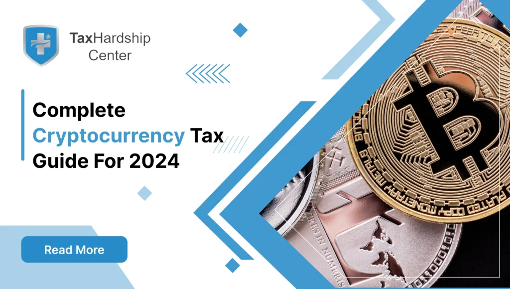 Bitcoin and cryptocurrency coins representing a complete cryptocurrency tax guide for 2024 and IRS crypto tax reporting.
