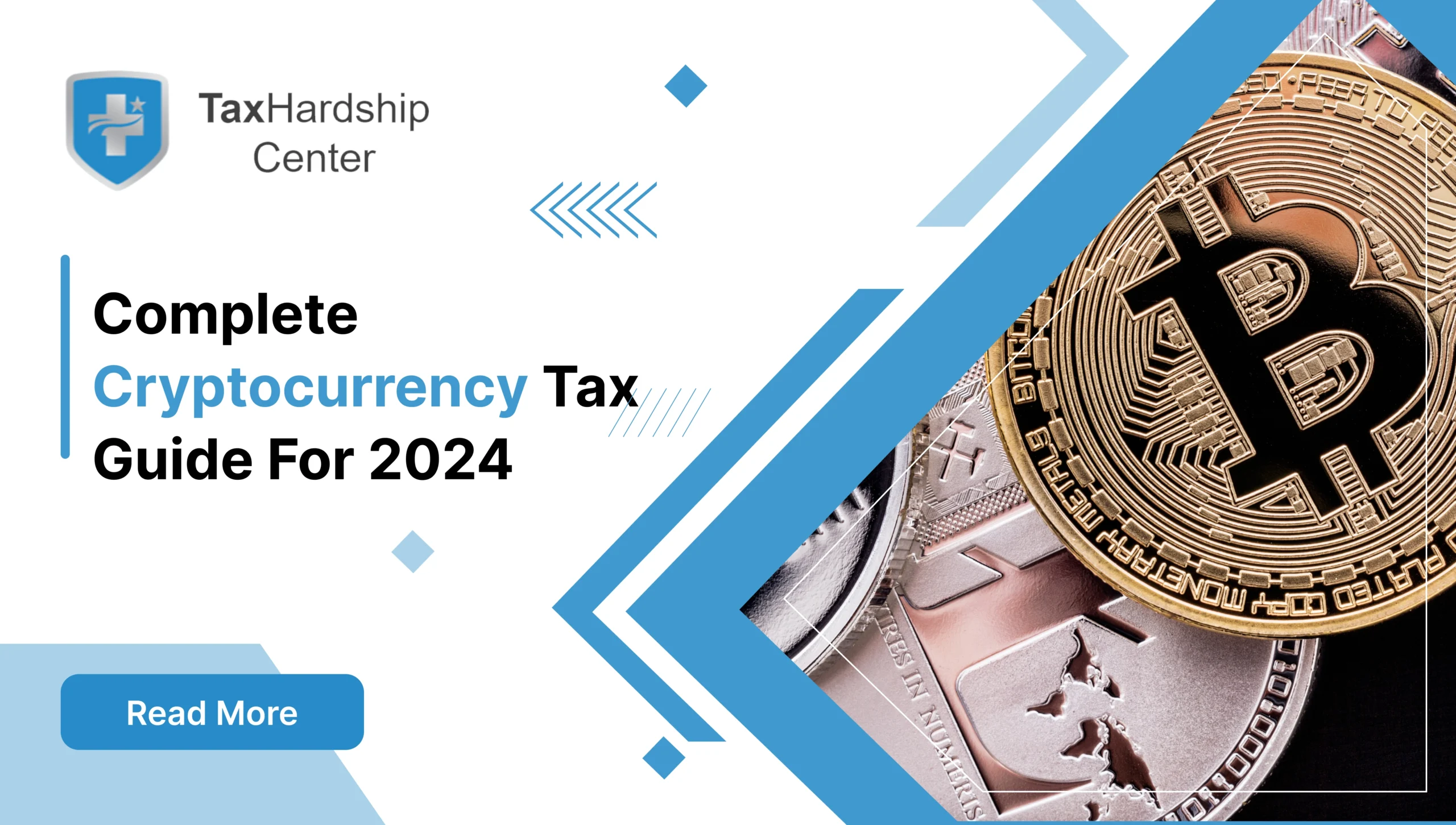 Bitcoin and cryptocurrency coins representing a complete cryptocurrency tax guide for 2024 and IRS crypto tax reporting.