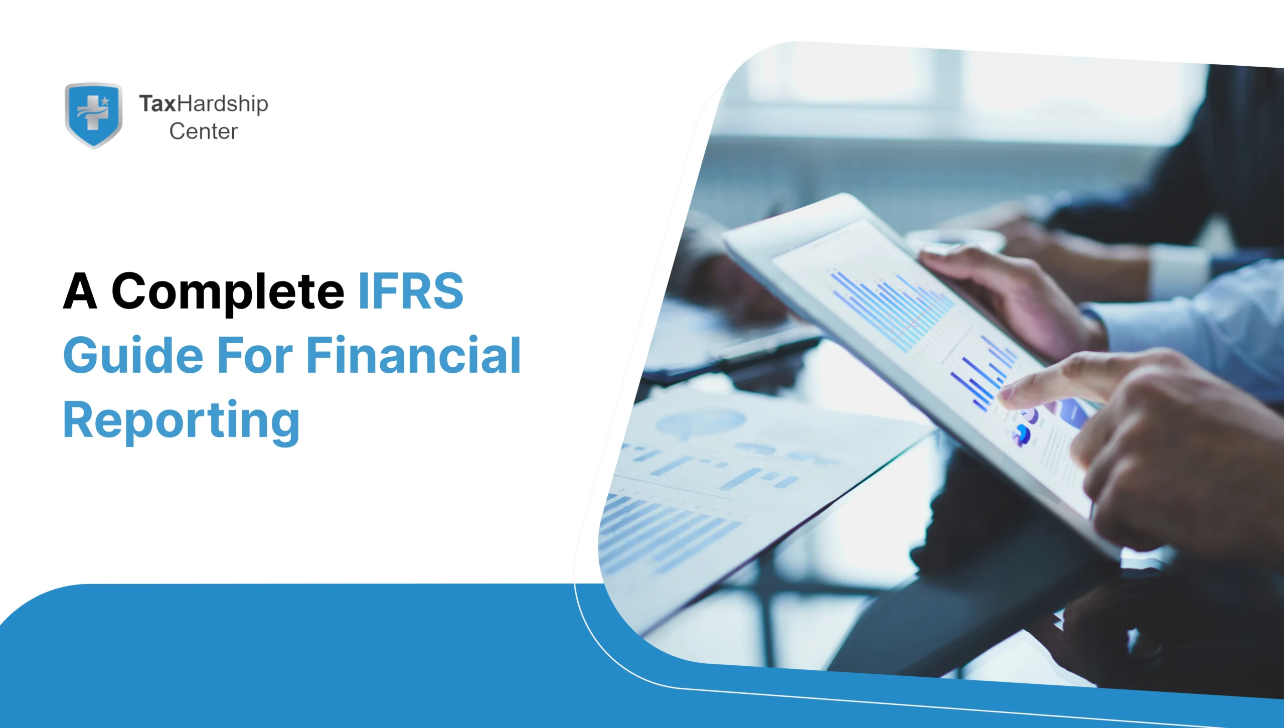Financial professional reviewing digital charts and financial data for IFRS reporting and analysis.