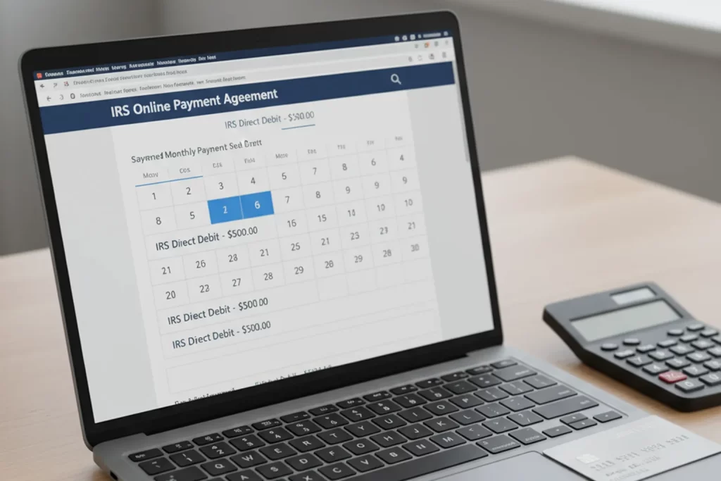 Installment agreement to pay multiple years of back taxes with scheduled monthly drafts