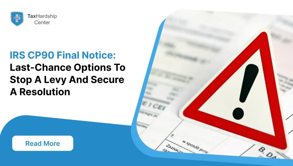 IRS CP90 is a final intent-to-levy notice. Learn the 30-day CDP deadline, Form 12153 steps, and last-chance options to avoid enforcement.
