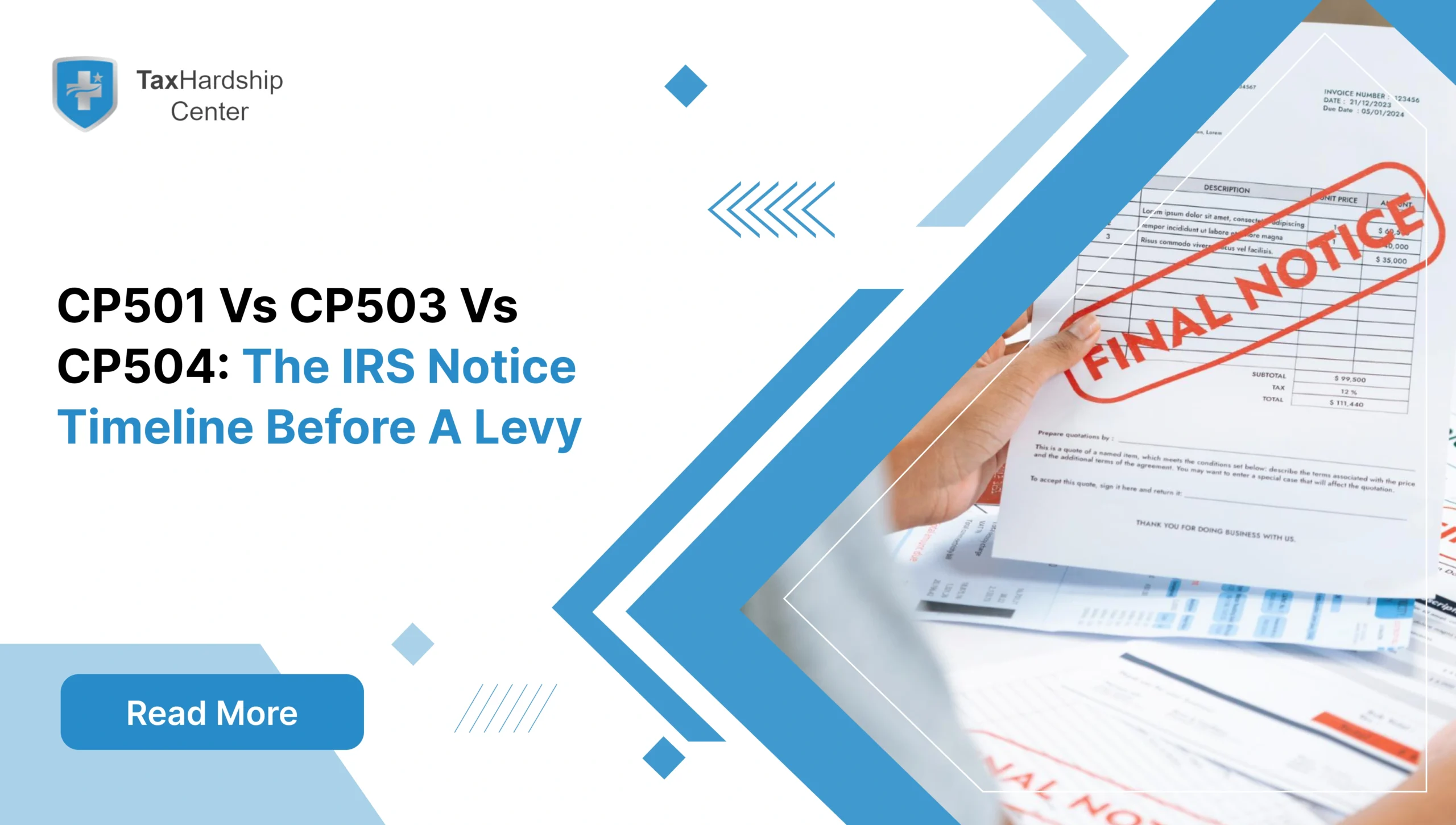 Compare CP501, CP503, and CP504 IRS notices, learn the typical timeline before levy action, and see the fastest ways to resolve your balance due.
