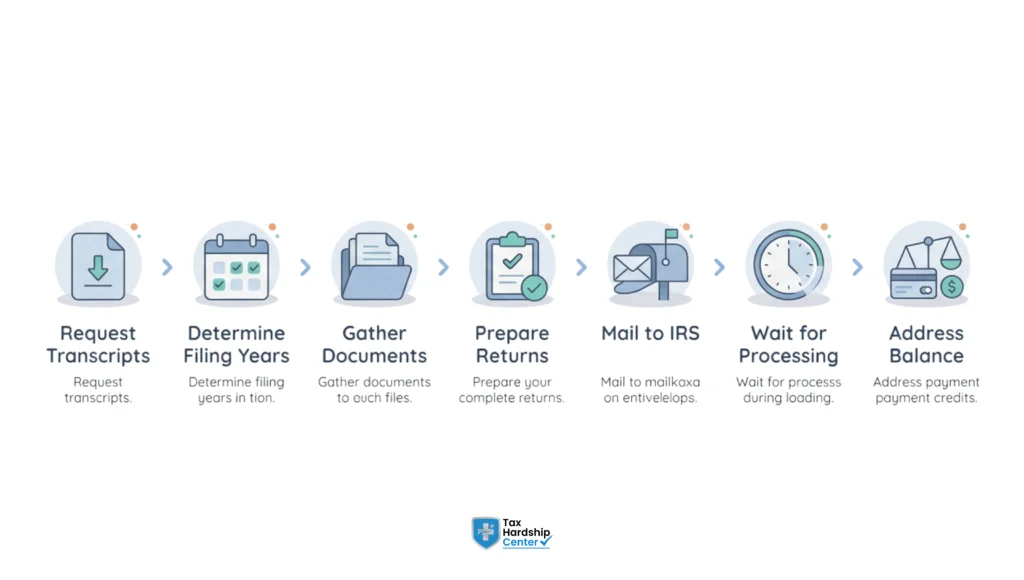 Seven-step process for filing 10 years of back tax returns with the IRS