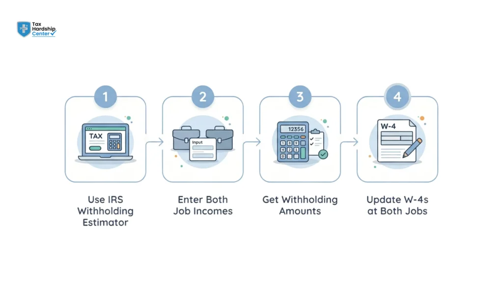 Step-by-step guide for adjusting W-4 withholding when working two jobs