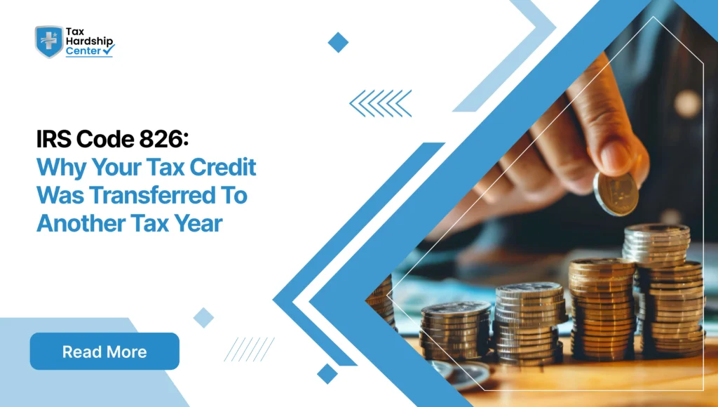 Wondering what IRS code 826 means? Learn why your tax credit was transferred to another tax year.